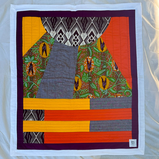 Abundance Baby Quilt - Orange + Brown Birds