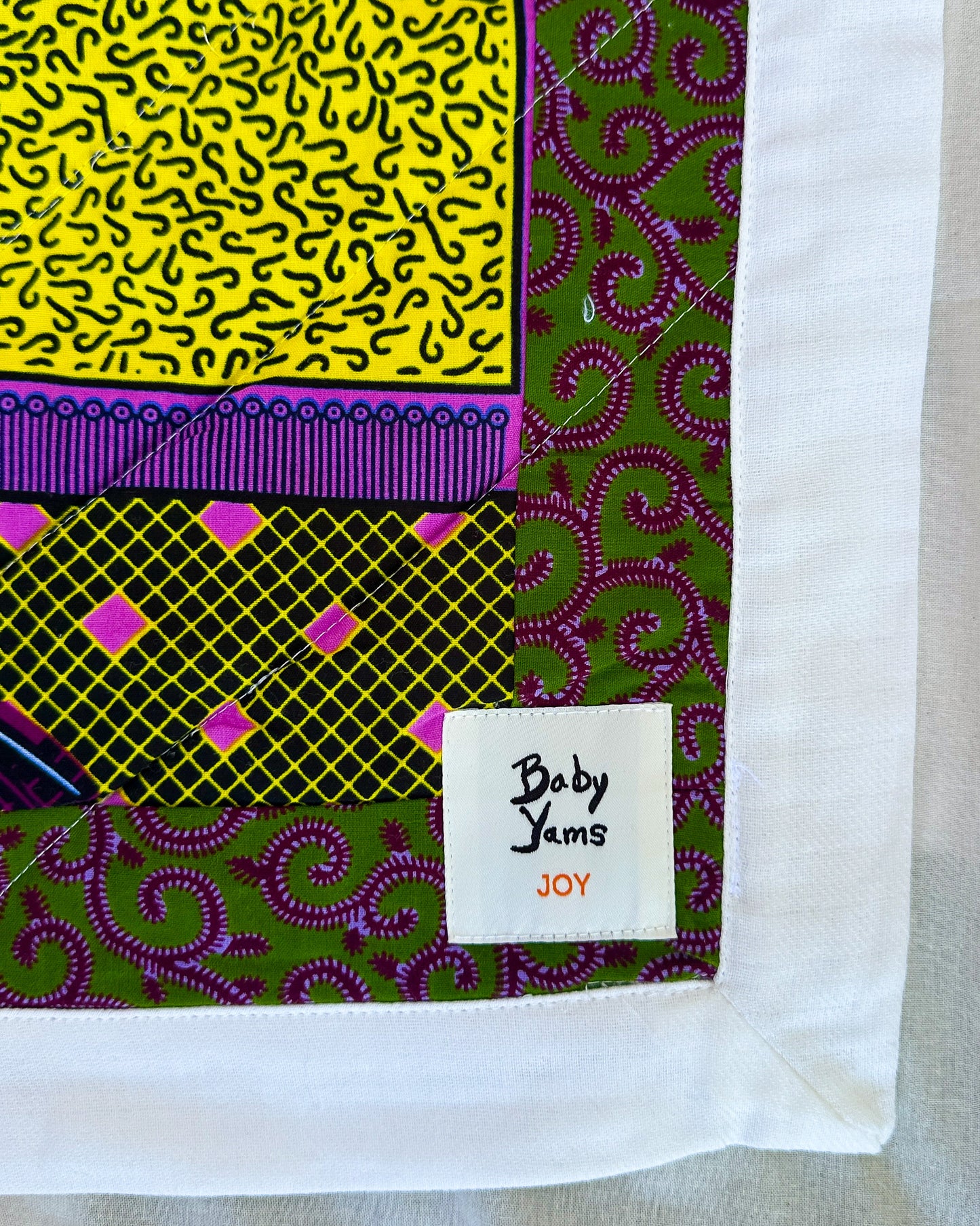 Joy Baby Quilt - Yellow, Green and Pink Batik