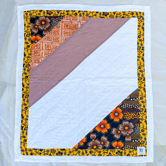 Joy Baby Quilt - Yellow + Orange Batik Flowers