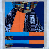 Abundance Quilt Black and Blue with Orange Sunray