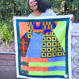 Abundance Quilt Green and Orange Seat