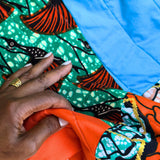 Abundance Quilt Orange and Turquoise