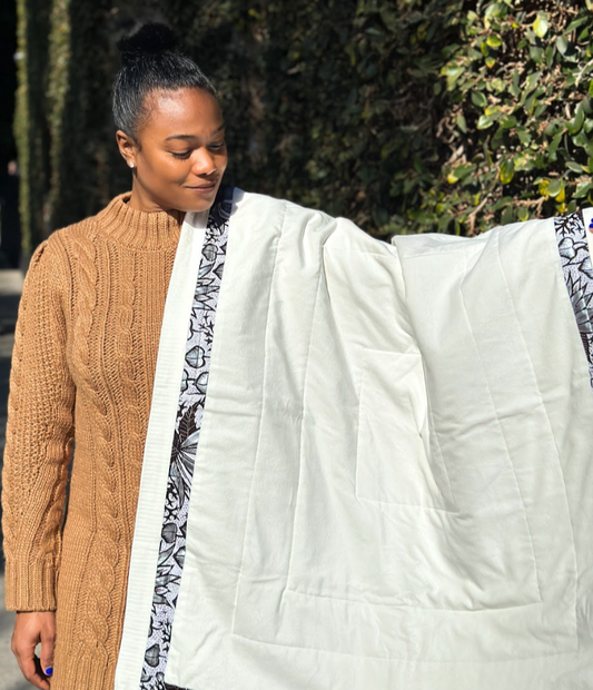 Peace Baby Quilt - Silver Ankara
